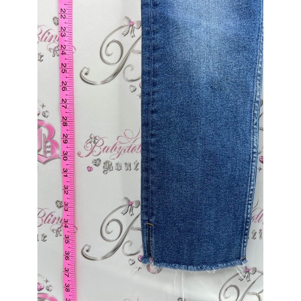 Zara jeans denim distressed him light Blue Straight-Leg Jeans - Picture 4 of 10